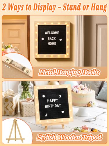 Light Up Velvet Letter Board with LED Lights - Custom Message Sign for Home & Events