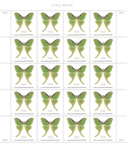 United States Postal Service Luna Moth Non-Machineable Surcharge Postage Stamps - 20 Sheets