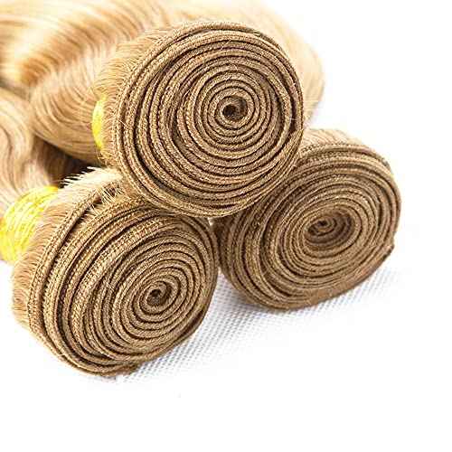 22 24 26 Inch P27/613 Highlight Blonde Bundles Human Hair Deep Wave Bundles Honey Blonde Deep Wave Bundle Unprocessed Brazilian Virgin Weave Hair 3 Bundle 50 Gram Per Bundle