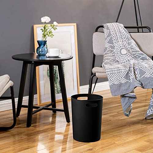 4 Pack Small Trash Can for Bathroom - 3 Gallon/12-Liter Wastebasket, Round Plastic Garbage Container Bin for Bedroom Office Black.