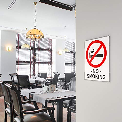 Niubee 8.5x11 inch Wall Mount Acrylic Sign Holder with Double Sided Adhesive Tape For Office, Home, Store, Restaurant-No Drilling (10 Pack)