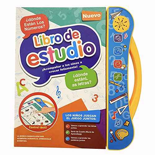 Spanish-English Learning Toys for Kids, Learn Basic Spanish Vocabulary, Alphabet, Numbers, Colors, Bilingual Toys for Toddlers