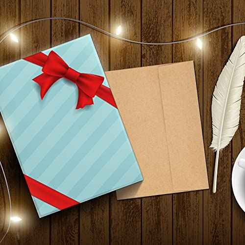 Hongyitime Kraft Paper Envelopes, 50 Pack, 5 x 7 Inch, Brown A7 Envelopes, Self-Seal Card Envelopes, Invitation/Postcard Envelopes