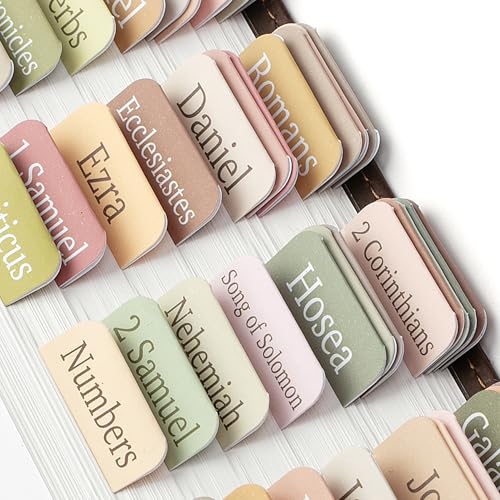 Boho Theme Bible Tabs Set of 75 - Laminated Book Markers for Bible Study