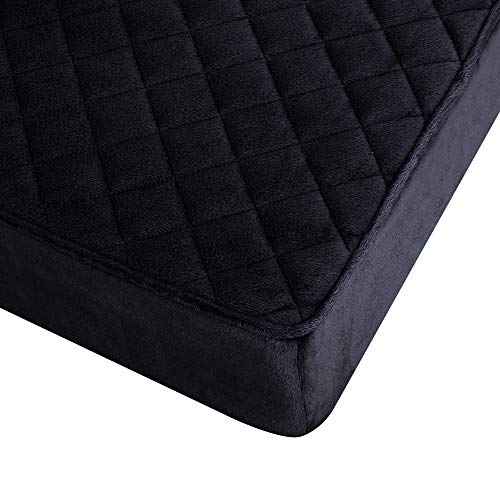 Extra Large 22x22x5 Medium-Soft Memory Foam Seat Cushion for Recliner, Armchair, Couch - Washable Velvety Cover with Waterproof Layer,Non-Slip Base - Tailbone Pain,Pressure Relief - Black