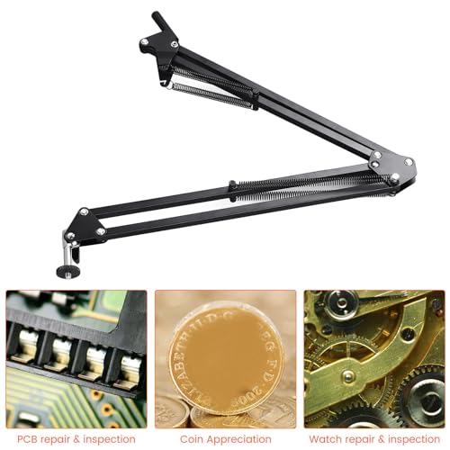 HERCHR Flexible Arm Stand for Digital Microscope with 50mm Lens Mount - Industrial Camera Accessory