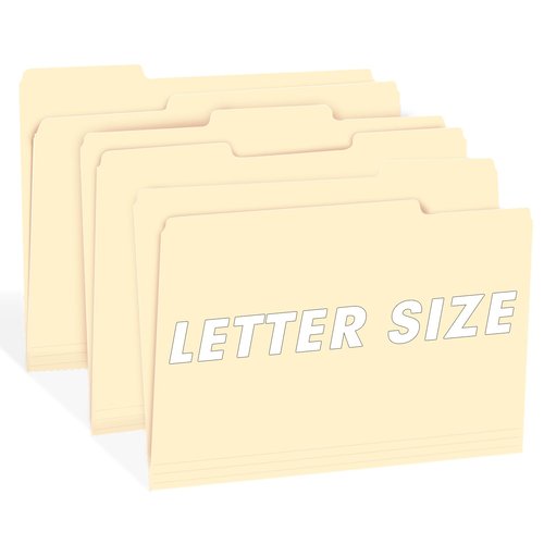 File Folder, RAZCC 250 Pack 1/3 Cut Tab File Folders Letter Size, Manila Folders, Folders with Tab, Great for Organizing and Easy File Storage