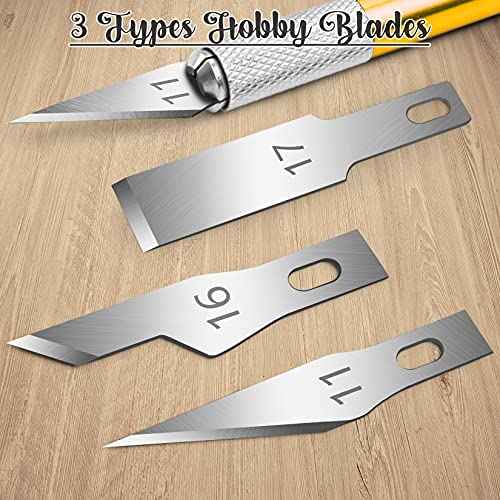 DIYSELF Exacto Knife, 2 Exacto Knives with 40 Spare Exacto Blades, Craft Knife, Hobby Knife, Precision Exacto Knife Set for Crafts, Arts, Modeling, Scrapbooking (#11#16#17)