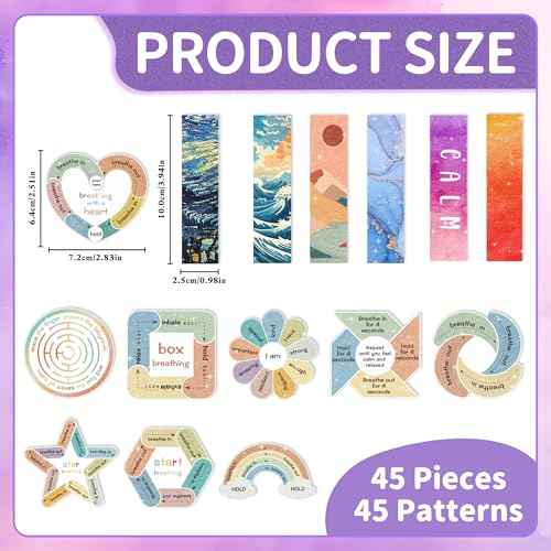 45PCS Calming Strips for Anxiety Sensory Stickers Anxiety Relief Items Mental Health Stickers for Office Classroom Relieve Stress Sensory Sticker Textures 30 Sensory Strips 15 Special Shapes
