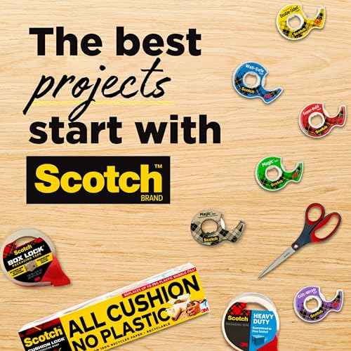Scotch Heavy Duty Shipping Packaging Tape, 1.88" x 38.2 Yards, 3" Core, Clear, Great for Packing, Shipping & Moving, 6 Rolls (3850S-6)