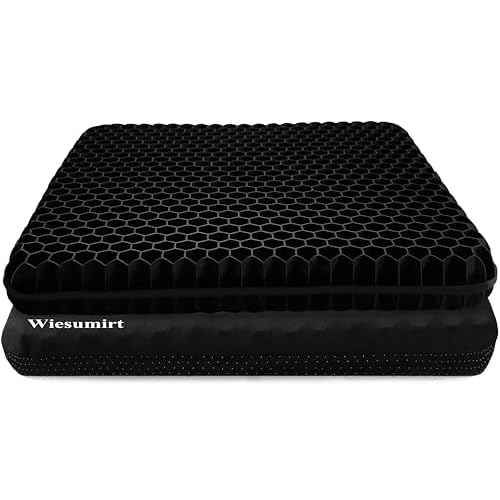 Plus Size Gel Seat Cushion for Long Sitting, Extra Large and Thick, Seat Cushion for Back, Sciatica, Hip, Tailbone Pain Relief, Used for The Office, Wheelchair, Car, Truck, Recliner, Stadium. (Black)