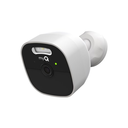 CHAMBERLAIN myQ Outdoor Battery Camera | 2K Camera, Color Night Vision, Spotlight, Motion Alerts, Live View with Two-Way Talk, Wireless, Weather-Resistant, Outdoor, White