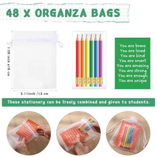Spakon 48 Sets Operation Christmas Inspirational Mini Rainbow Small Notepads Motivational Pocket Notepad for Gifts Rewards