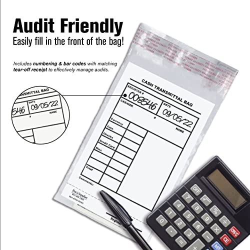 BankSupplies 6 x 9 inch Tamper-Evident Cash Transmittal Bags (Case of 100)