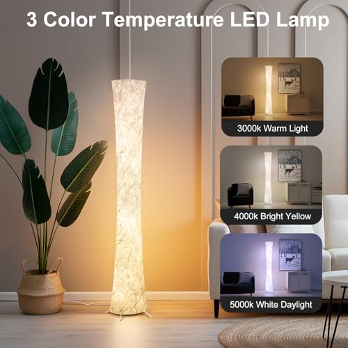 World Win 61'' RGB Corner Floor Lamp with Hourglass Shade - Round Version