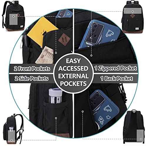 VX VONXURY Backpack for Men Women,Lightweight Bookbag with Mulitiple Pockets,Classical Water Resistant Travel Backpack