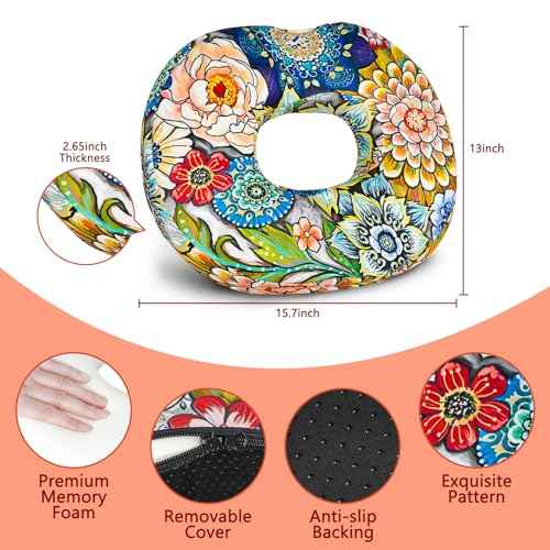 Donut Pillow for Tailbone Pain, Hemorrhoid Pillow for Sitting, Memory Foam Donut Hemorrhoids Seat Cushion for Tailbone Pain Relief & Women Postpartum Pregnancy