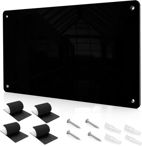 Magnetic Board by [Brand Name] - 17.7" x 11.8" Black Metal Bulletin Board for Photos, Notes & More