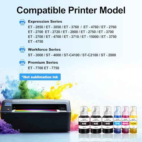 TEINO Replacement for Epson 502 Ink Refill Bottles for Ecotank ET-3760 ET-2850 ET-3850 ET-4850 ET-4760 ET-15000 ET-2750 ET-2760 ET-3830 ET-3843 Printer (Replacement for 502 Ink 3BK C M Y)