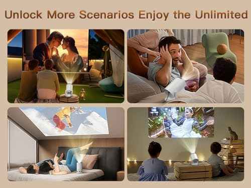 [Built-in Apps & 2025 Upgraded] Mini Projector with Wi-Fi 6 & Bluetooth 5.4, 1080P 4K Support Full HD, Auto Keystone 360° Portable Home Cinema Smart Projector for iOS/Android OptiBarrel 500