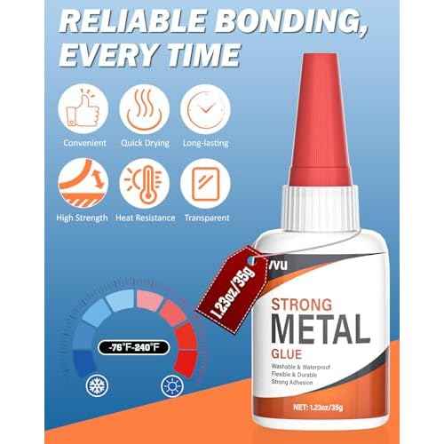 Super Glue for Metal, Clear Instant Cyanoacrylate Adhesive for Metal Repair, Waterproof, Heat-Resistant, Ideal for Steel, Aluminium, DIY, Jewelry