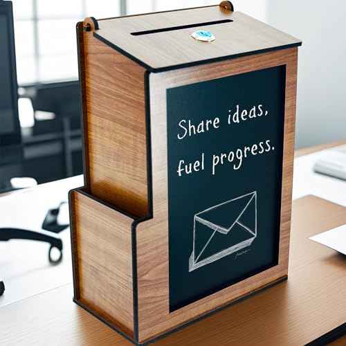 Shumei Lockable Box for Voting Suggestions Opinions and Tips - Wooden, Ideal for Offices Community Centers Bars and Banquet Halls