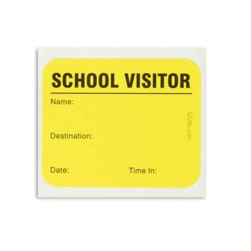 School Visitor Log Book, Spiral-Bound Visitor Badges, Guest Register Book, Carbon Copy - 225 Badges - Neon Yellow