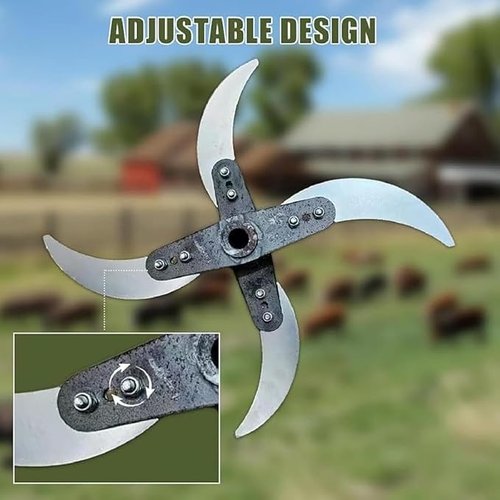 Household Farming Grass Shredder Knife Blades,Adjustable Diameter Vegetable Shredder Set with 12 Mounting Holes,Easy to Use Home Grass Cutter,Improved Chopping Efficiency for Grass and Vegetables (C)