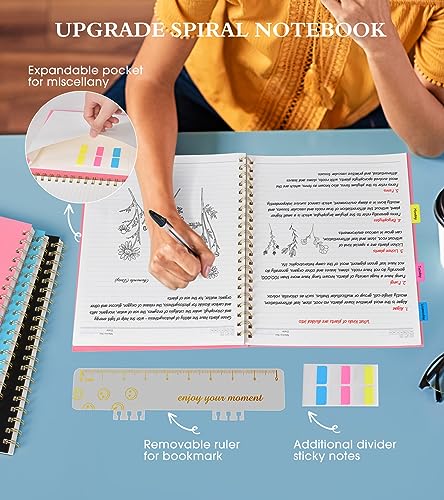 Pink Spiral Notebook Journal 8.5”x11” A4 Large College Ruled 100 GSM Paper - UEBZFOCS
