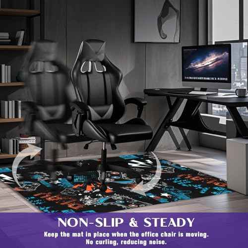 Office Chair Mat for Hardwood Gamer 36"x48" Computer Gaming Chair Mat Anti-Slip Rugs Game Protector for Rolling Chairs Under Desk Rug for Home