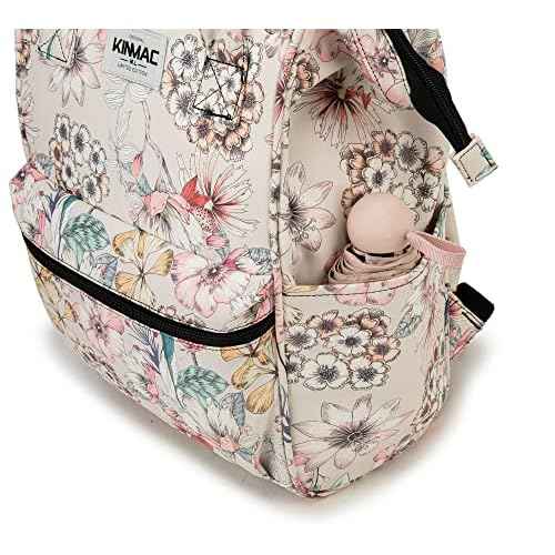 Kinmac Wide Open Style Laptop Backpack for Laptop Up to 15.6 Inch Men Women Travel Outdoor Backpack (Floral)