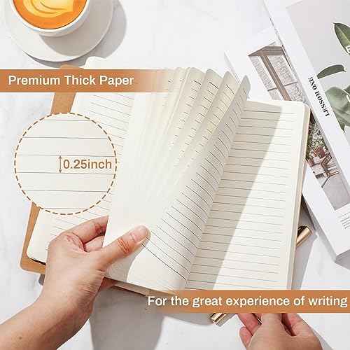 Zhanmai 10 Pack A5 Journal Refill 5.5 x 8.2'' Refillable Notebook Inserts A5 Paper Refill Kraft Travelers Journal Notebooks for Office School Writing Supplies, 100 Sheets/200 Pages(Ruled Lined)