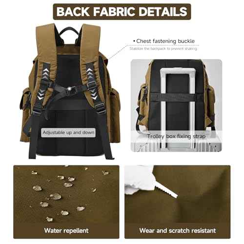 Travel Backpack for Men Women, Fits 15 Inch Laptop, Carry On Daypacks Backpacks Lightweight Hiking Backpack for Casual, Outdoor, Travel, Daily (khaki)