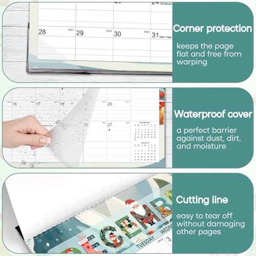 Desk Calendar 2026, Anti Ink Bleed, Plastic Cover, Ample Space, Until June 2027 with Stickers, 17" x 12" Large Seasonal Wall Calendar 2026 for Home, Office, Student & Teacher Supplies- Colorful