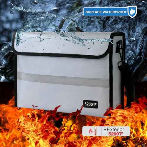 Fireproof Document Bag ? Waterproof Fireproof Document Box-Style Storage for Documents and Cash | Fireproof Document Organizer for Home & Office | Safe for Travel Fireproof Bag (2 pack(white))