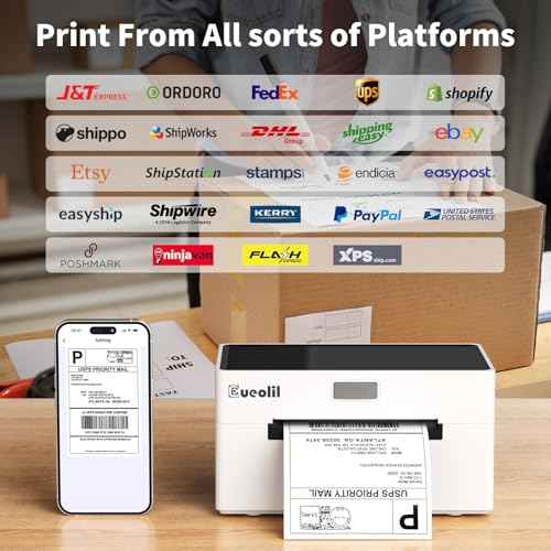Bluetooth Shipping Thermal Label Printer, Portable 4¡¿6 Label Makers for Small Business,Compatible with Android¡¢iPhone¡¢Windows£¦Mac,Widely Used for Home£¦Small Businesses and Office