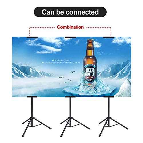 AKTOP Heavy Duty Tripod Banner Stand, Adjustable Poster Stand Retractable Height Up to 79.9 inches, Double-Sided Floor Standing Sign Holder for Board Sign Display