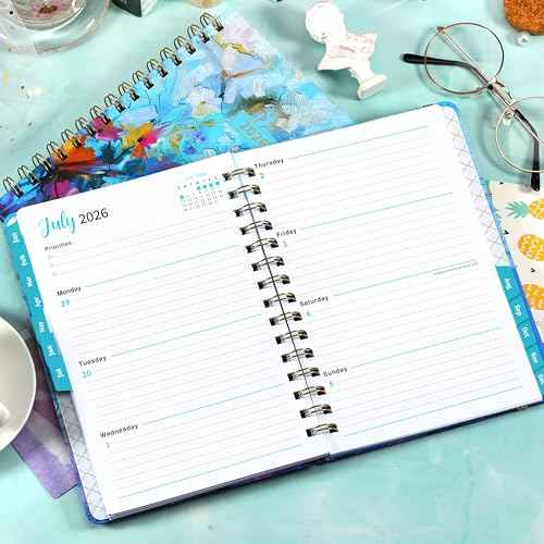 2026 Planner - Planner 2026, Jan 2026 - Dec 2026, 6.3¡¯¡¯ ¡¿ 8.4¡¯¡¯, Weekly and Monthly with Tabs, Inner Pocket, Hardcover, Elastic Closure