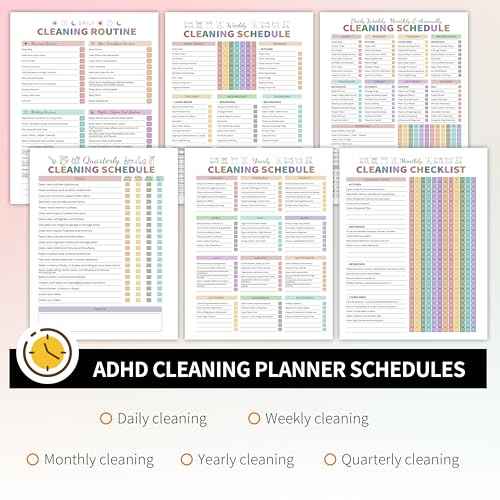 ADHD Cleaning Planner for Adults Women, Cleaning Schedule and Checklist Notebook, Daily Weekly Monthly Schedule Household Cleaning Checklist Planner, Green