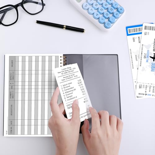 HAUTOCO Black Check Register, 8.4 x 6.2in, 100 Pages, Personal/Small Business Ledger