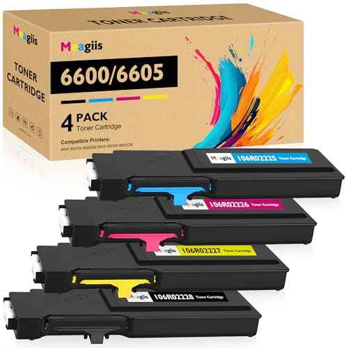 Phaser 6600 WorkCentre 6605 Toner Cartridge Replacement for Xerox 106R02228 106R02227 106R02226 106R02225 Use for Xerox Phaser 6600 6600N 6600DN WorkCentre 6605N 6605DN Printer ( 4 Pack)