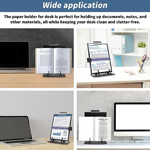 TONOS Adjustable Document Stand - 7 Positions Stainless Steel Paper Holder for Desk, Copy and Book Support (Variation 1)