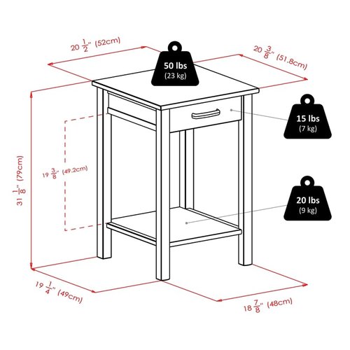Winsome Liso Home Office, Espresso, End Table