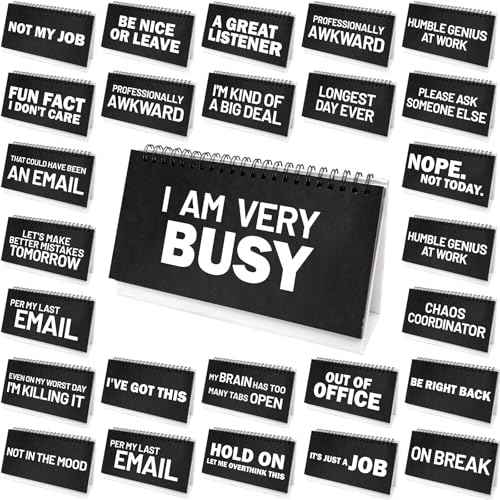 Fancy Land Funny Desk Signs 30 Flip Snarky Messages Desktop Favor for Holiday Teachers Nurses Coworker Colleague Work Gag Gift Supplies