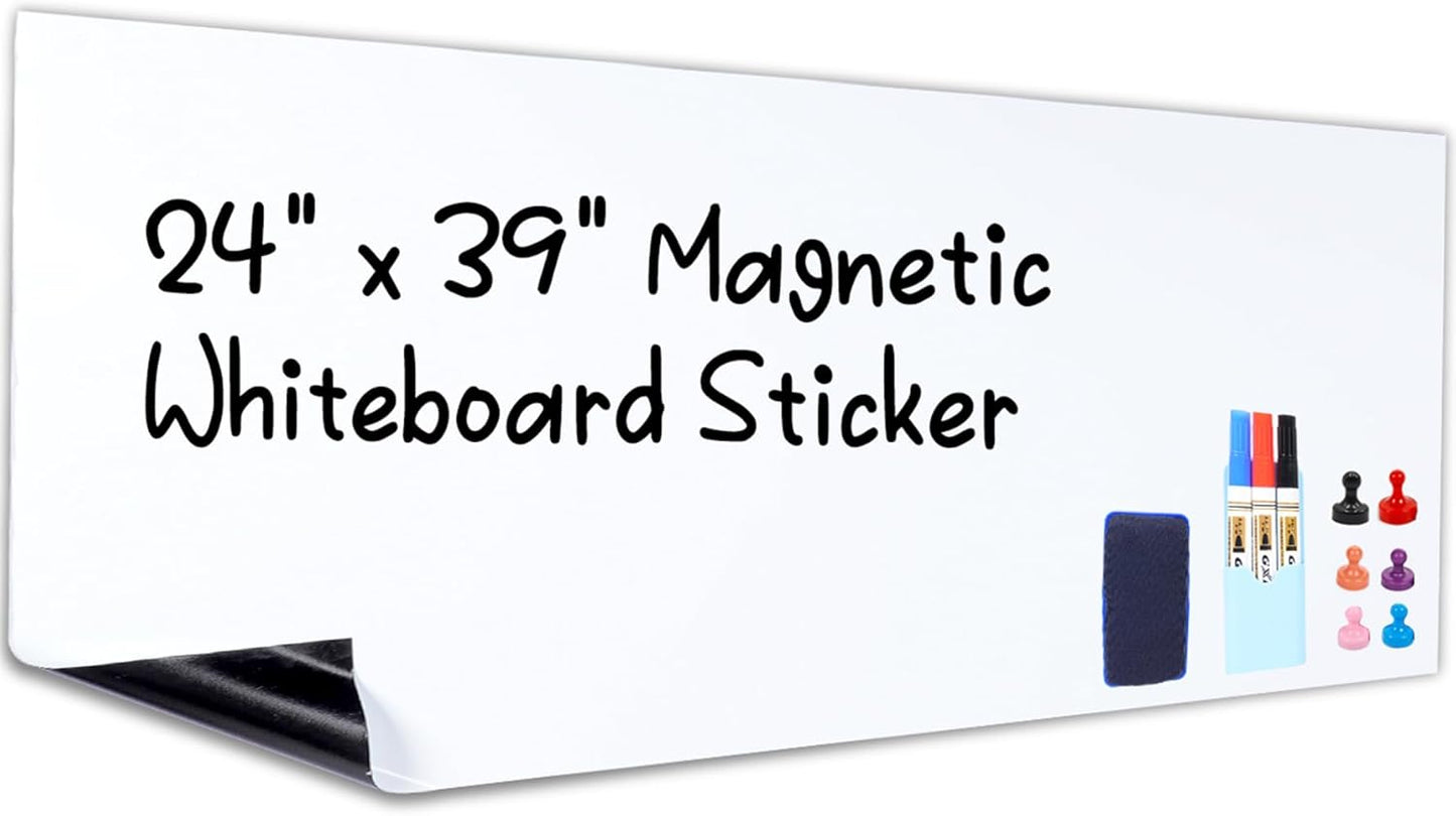 Skiennix Whiteboard Stickers - Versatile 18" x 79" & 24" x 39" Sizes for Easy Organization