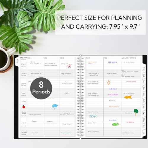 Teacher Planner 2025-2026, AUG. 2025 ? JUL. 2026, Lesson Planner 2025-2026 Academic Year, with Tabs, Thick Paper, 2-Sided Pocket, 8¡¯¡¯ x 10¡¯¡¯ Daily Weekly and Monthly Calendar with 8 Periods