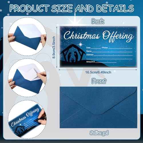 600 Pcs 6.5 x 3.5 Inch Christmas Offering Envelopes for Church Tithes and Offering Envelopes for Religious Tithe Donation Bulk Church Supplies (Advent)