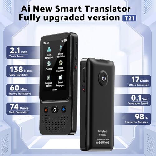FUNNYPANDA Portable Language Translator Device 138 Languages Wi-Fi Offline Photo