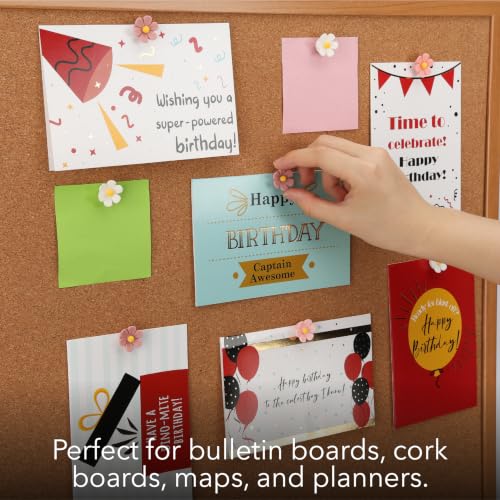 Mr. Pen Flower Push Pins, 40 Pack Decorative Thumb Tacks for Bulletin Boards