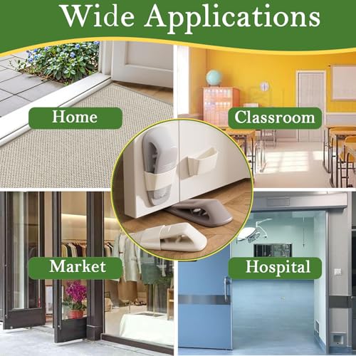 Fursafe&Q White 2-Pack Rubber Door Stop Wedge with Holder – Heavy Duty Bottom of Door